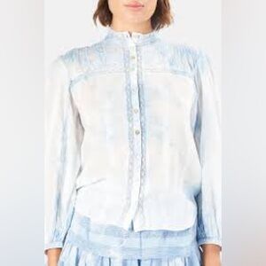 LoveShackFancy Ronda Top Medium | Cotton Lace Ruffle Blouse | Cream Romantic